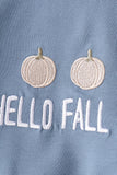 Blue Hallo Fall Y'ALL Pumpkin Shorts Set Aaria Tees