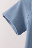 Blue Hallo Fall Y'ALL Pumpkin Shorts Set Aaria Tees