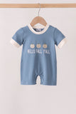 Blue Hallo Fall Y'ALL Pumpkin Romper Aaria Tees