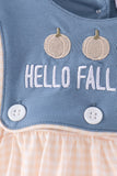 Blue Hallo Fall Y'ALL Pumpkin Bubble Aaria Tees