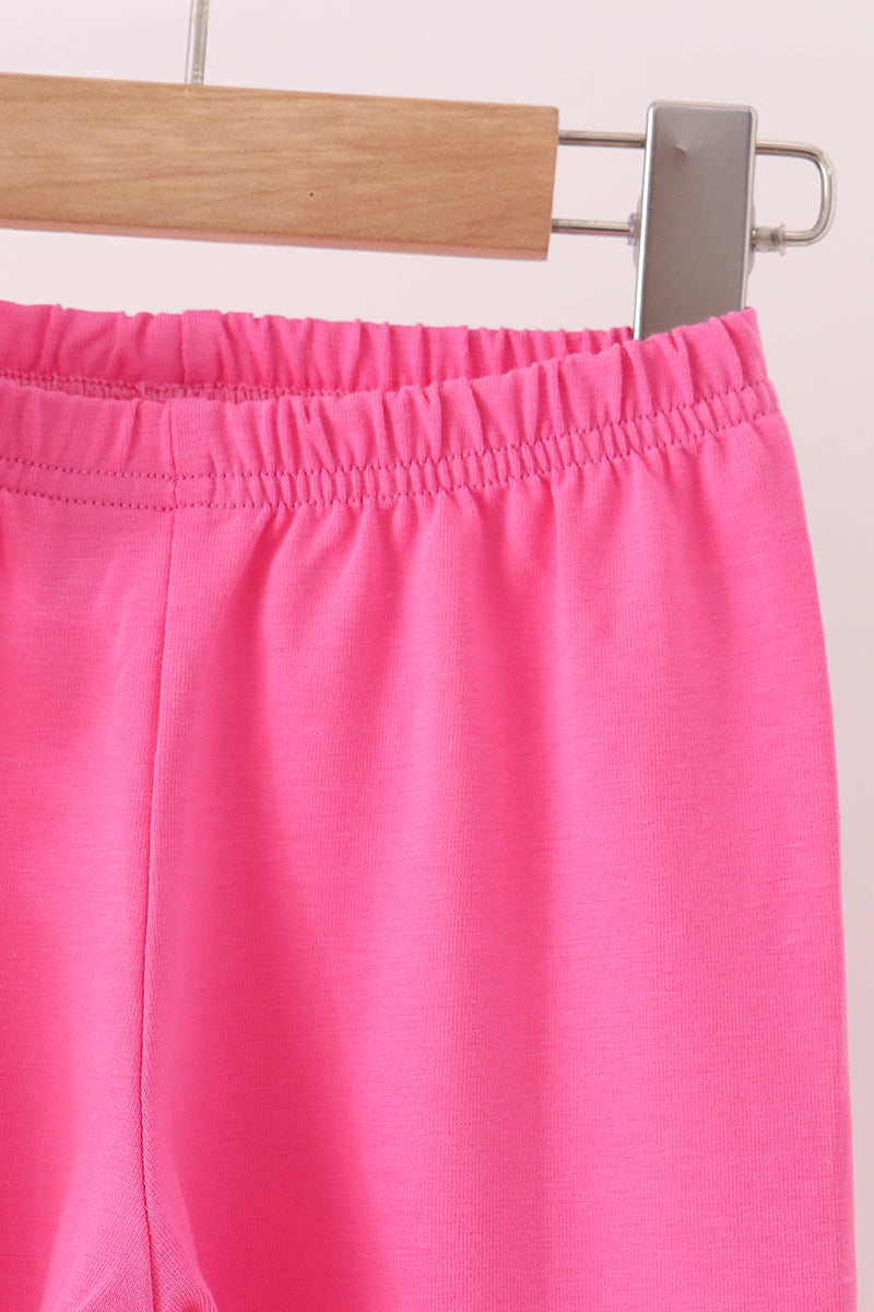 Pink bow pearl ruffle pants set - Aaria Tees Aaria Tees