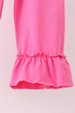 Pink bow pearl ruffle pants set - Aaria Tees Aaria Tees