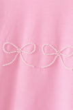 Pink bow pearl mom&me sweatshirt - Aaria Tees Aaria Tees