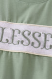 Sage Blessed Smocked Top - Aaria Tees Aaria Tees