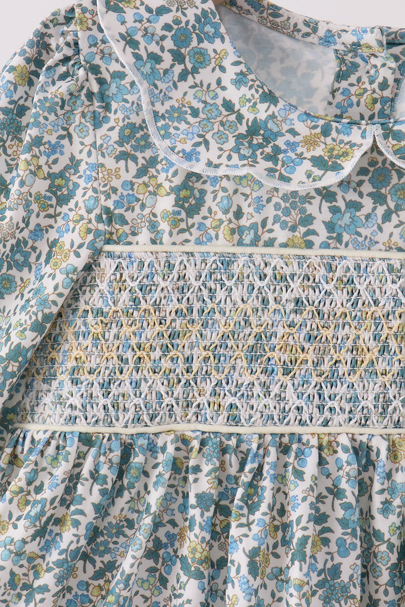 Sage Floral Smocked Pants Set - Aaria Tees Aaria Tees