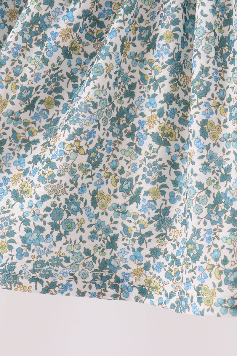Sage Floral Smocked Pants Set - Aaria Tees Aaria Tees