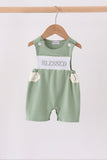 Sage Blessed Smocked Jon Jon - Aaria Tees Aaria Tees