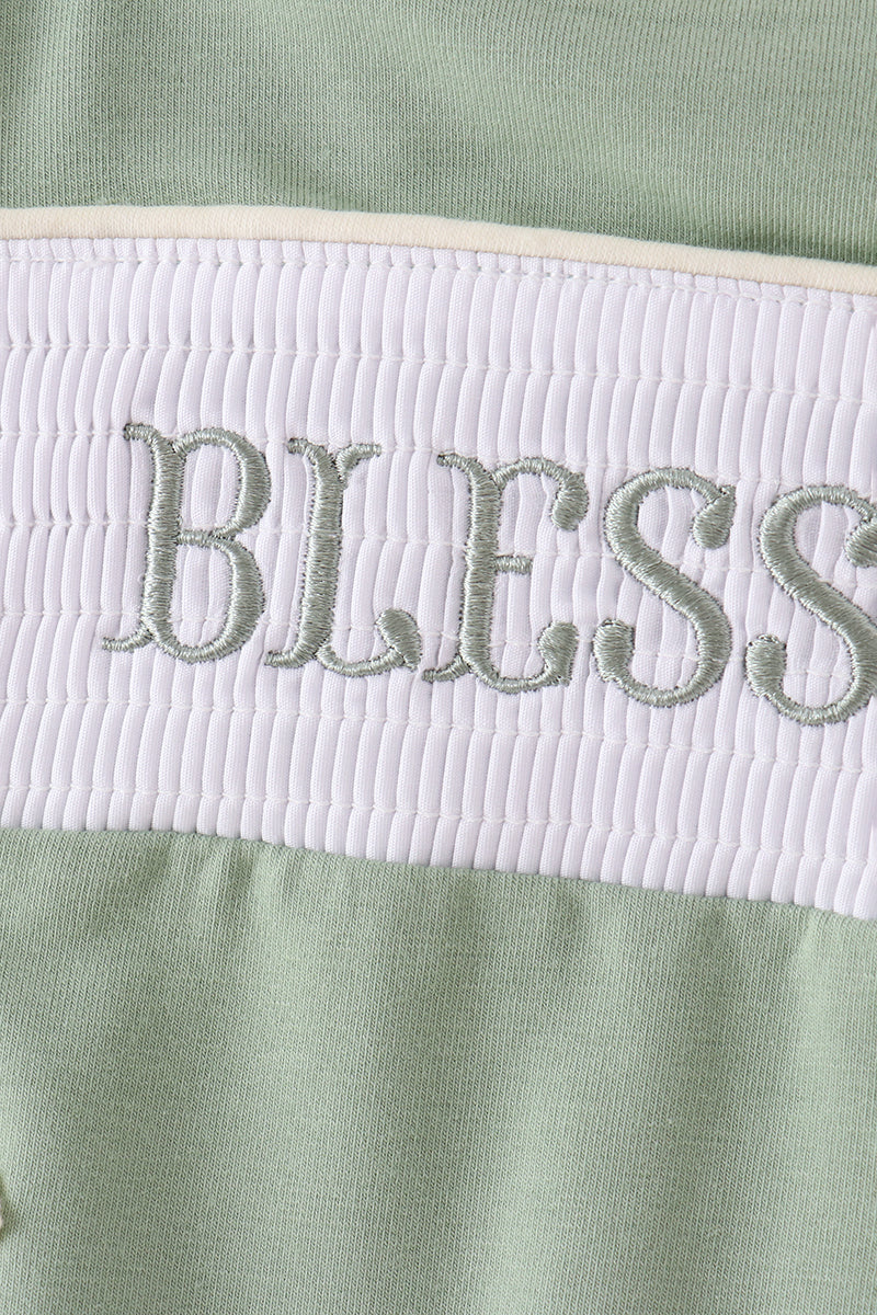 Sage Blessed Smocked Jon Jon - Aaria Tees Aaria Tees