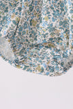 Sage Floral Blessed Smocked Ruffle Bubble - Aaria Tees Aaria Tees