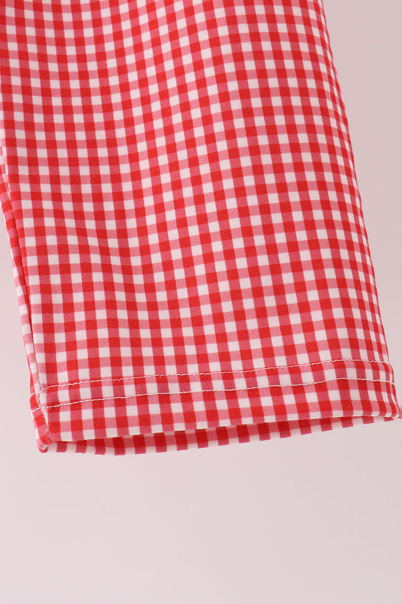 Red Football Embroidery Pants Set - Aaria Tees Aaria Tees