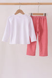 Red Football Embroidery Pants Set - Aaria Tees Aaria Tees