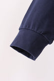 Navy Football Embroidery Hoodie - Aaria Tees Aaria Tees