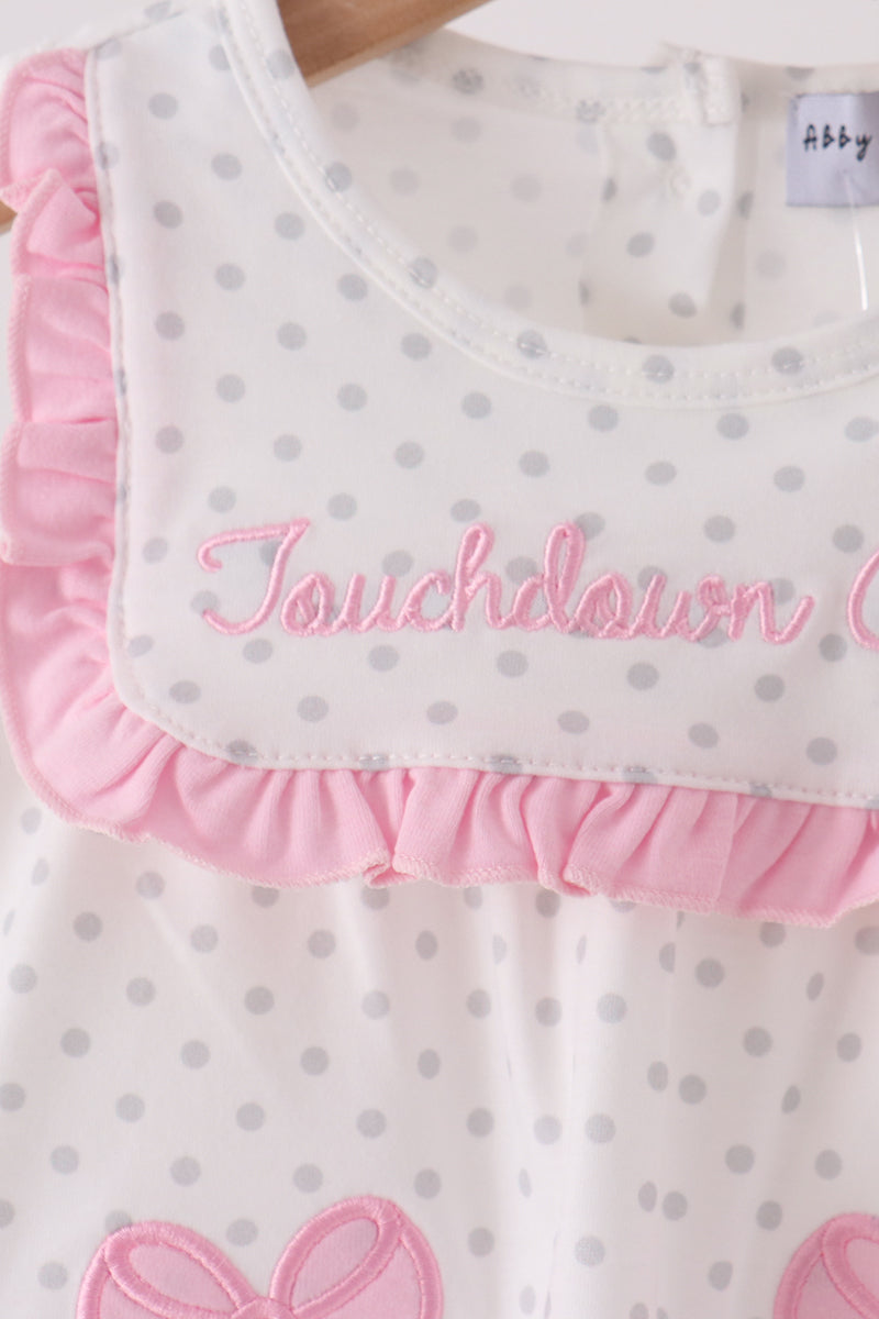Pink Football Applique Ruffle Bubble - Aaria Tees Aaria Tees