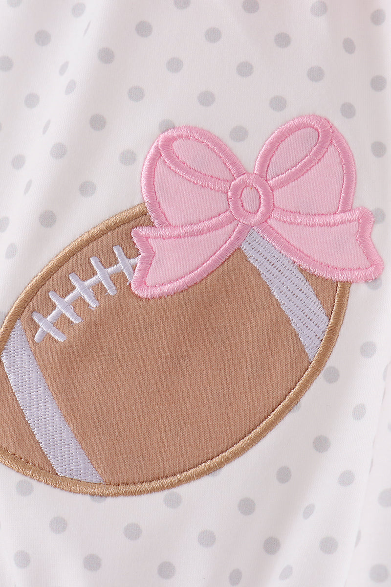 Pink Football Applique Ruffle Bubble - Aaria Tees Aaria Tees
