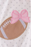 Pink Football Applique Ruffle Bubble - Aaria Tees Aaria Tees
