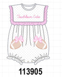 Pink Football Applique Ruffle Bubble Aaria Tees