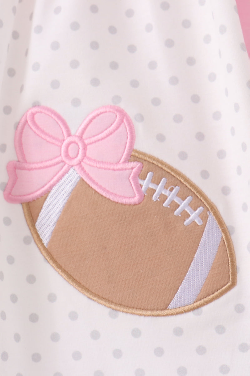 Pink Football Applique Ruffle Shorts Set - Aaria Tees Aaria Tees