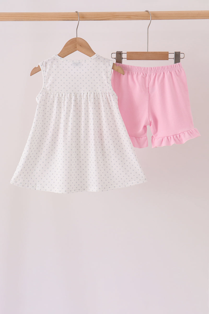 Pink Football Applique Ruffle Shorts Set - Aaria Tees Aaria Tees