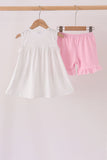 Pink Football Applique Ruffle Shorts Set - Aaria Tees Aaria Tees