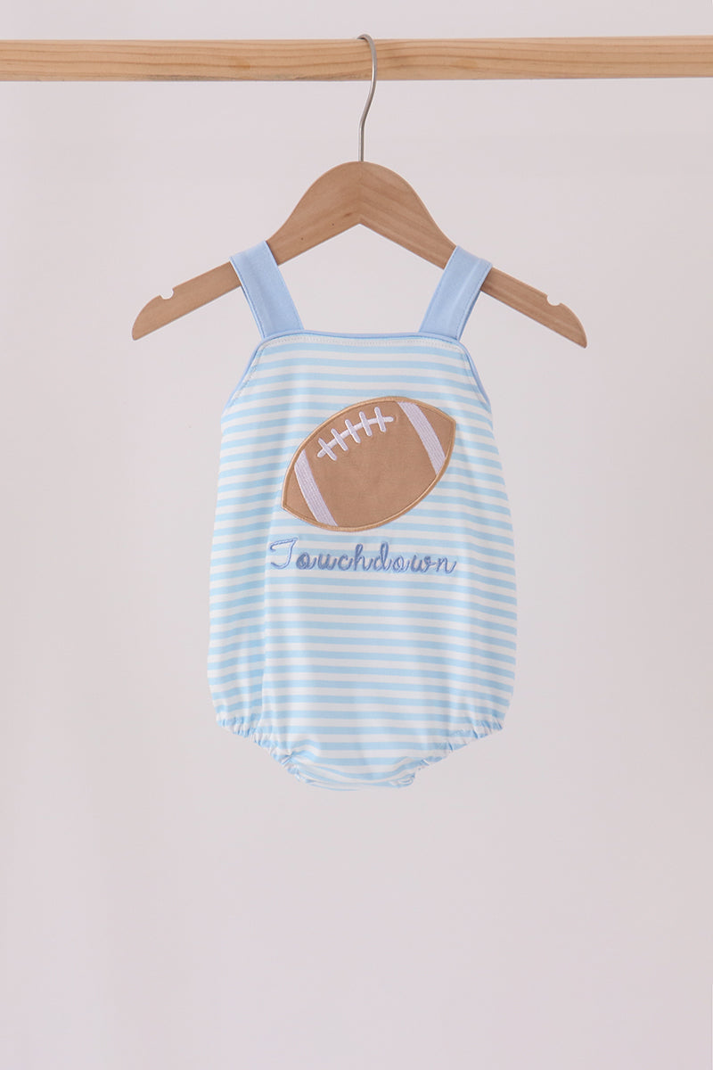 Blue Football Applique Bubble - Aaria Tees