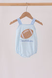Blue Football Applique Bubble - Aaria Tees Aaria Tees