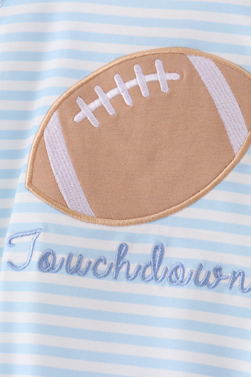Blue Football Applique Bubble - Aaria Tees Aaria Tees