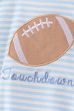 Blue Football Applique Bubble - Aaria Tees Aaria Tees