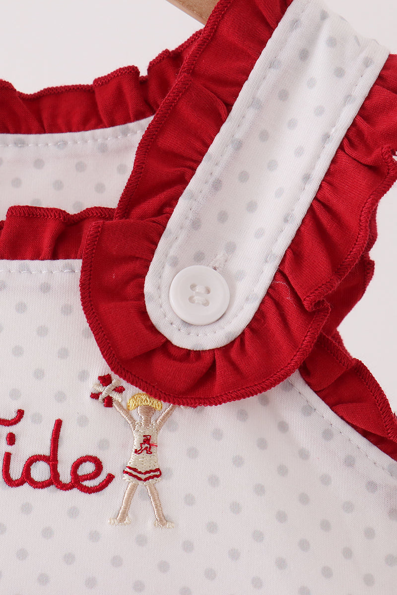 Red Alabama Roll Tide Embroidery Ruffle Bubble - Aaria Tees Aaria Tees