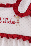 Red Alabama Roll Tide Embroidery Ruffle Bubble - Aaria Tees Aaria Tees