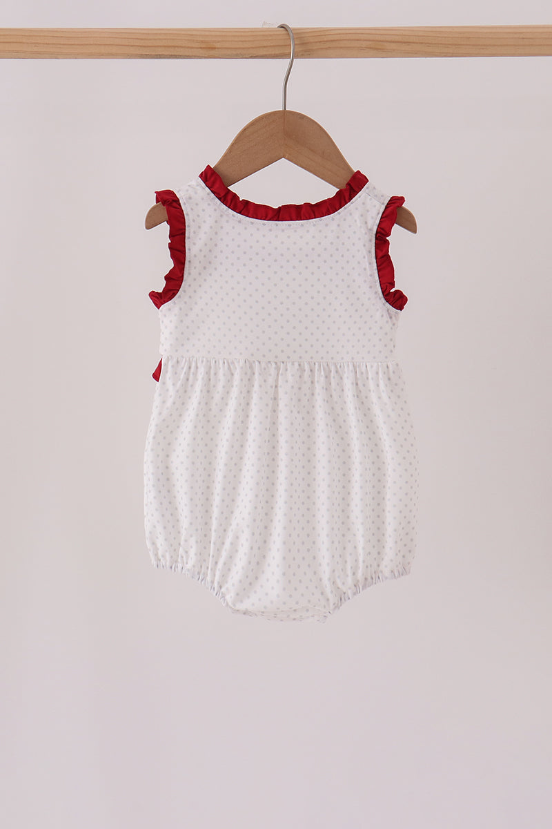 Red Alabama Roll Tide Embroidery Ruffle Bubble - Aaria Tees Aaria Tees