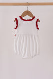 Red Alabama Roll Tide Embroidery Ruffle Bubble - Aaria Tees Aaria Tees