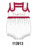 Red Alabama Roll Tide Embroidery Ruffle Bubble Aaria Tees