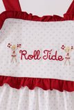 Red Alabama Roll Tide Embroidery Ruffle Bloomer Set - Aaria Tees Aaria Tees