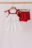 Red Alabama Roll Tide Embroidery Ruffle Bloomer Set - Aaria Tees Aaria Tees