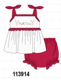 Red Alabama Roll Tide Embroidery Ruffle Bloomer Set Aaria Tees