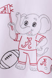Red Alabama Roll Tide Embroidery Plaid Shorts Set - Aaria Tees Aaria Tees
