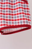 Red Alabama Roll Tide Embroidery Plaid Shorts Set - Aaria Tees Aaria Tees