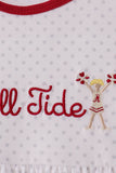 Red Alabama Roll Tide Embroidery Ruffle Shorts Set - Aaria Tees Aaria Tees