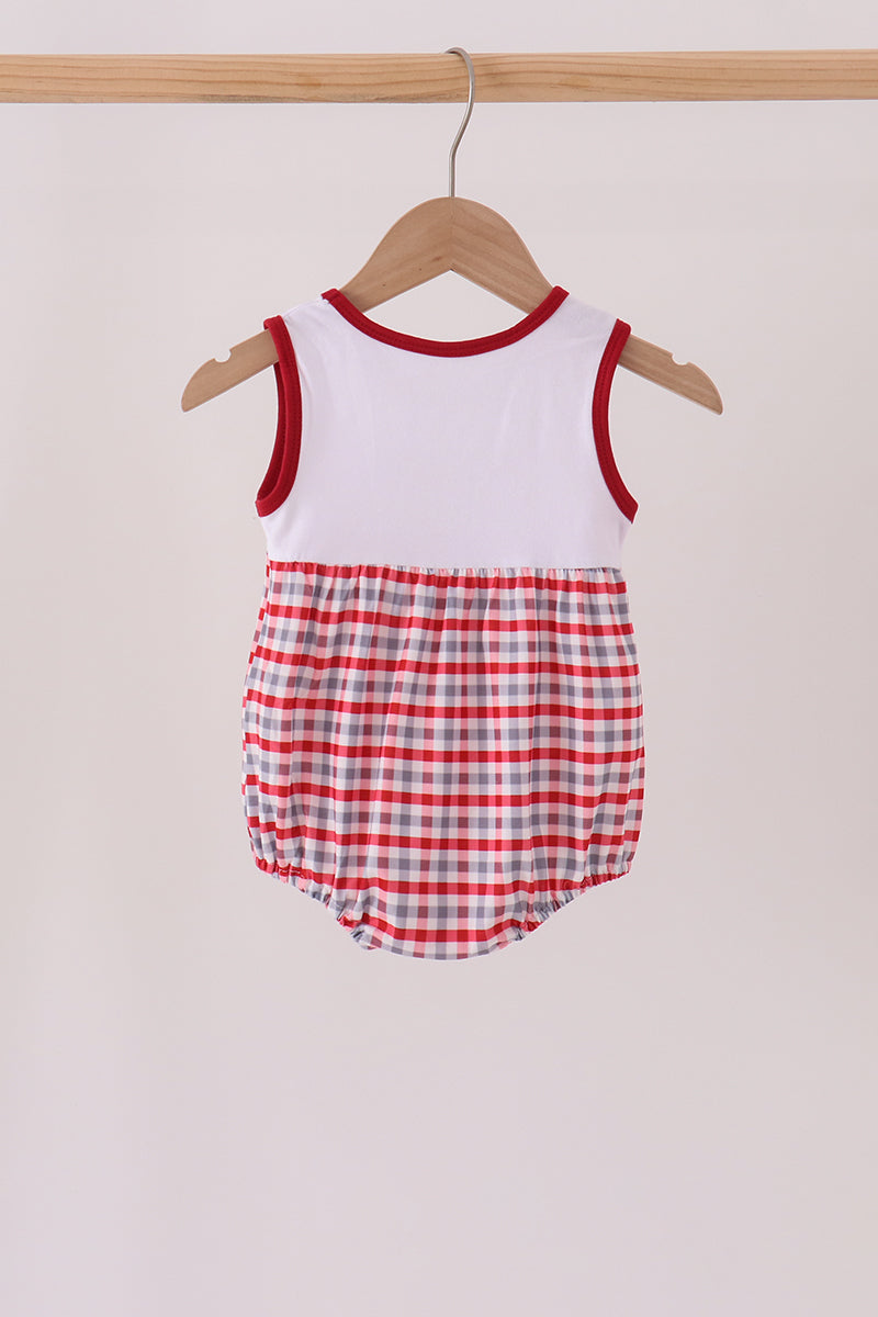 Red Alabama Roll Tide Embroidery Plaid Bubble - Aaria Tees Aaria Tees