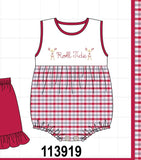 Red Alabama Roll Tide Embroidery Plaid Bubble Aaria Tees