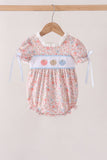 Pink Pumpkin Floral Embroidery Bubble Aaria Tees