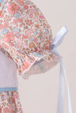 Pink Pumpkin Floral Embroidery Bubble Aaria Tees