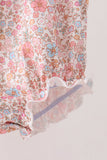 Pink Pumpkin Floral Embroidery Bubble Aaria Tees