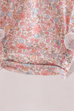 Pink Pumpkin Floral Embroidery Bubble Aaria Tees