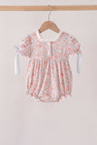 Pink Pumpkin Floral Embroidery Bubble Aaria Tees
