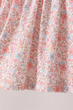 Pink Pumpkin Floral Embroidery Shorts Set Aaria Tees
