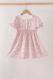 Pink Pumpkin Floral Embroidery Dress Aaria Tees