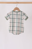 Green Pumpkin Embroidery Plaid Bubble - Aaria Tees Aaria Tees
