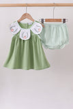 Sage Pumpkin Embroidered Bloomer Set Aaria Tees
