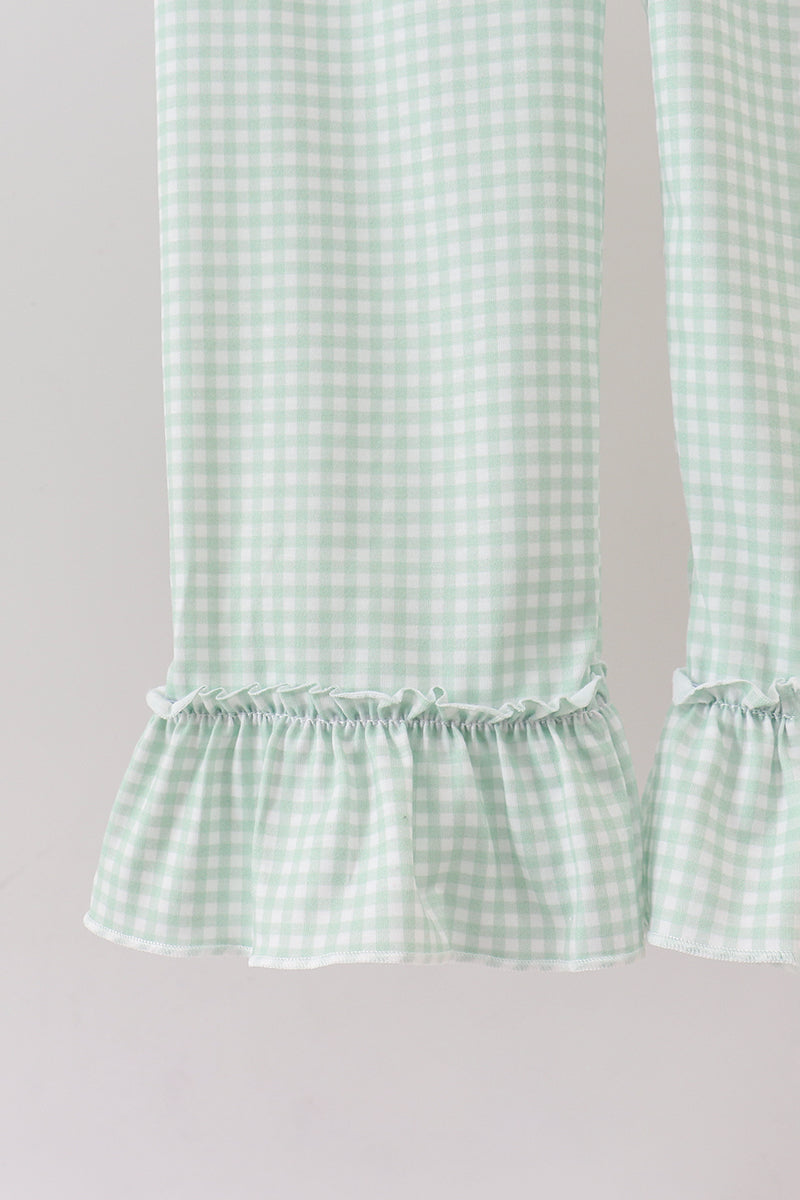 Sage Pumpkin Embroidered Ruffle Pants Set - Aaria Tees Aaria Tees
